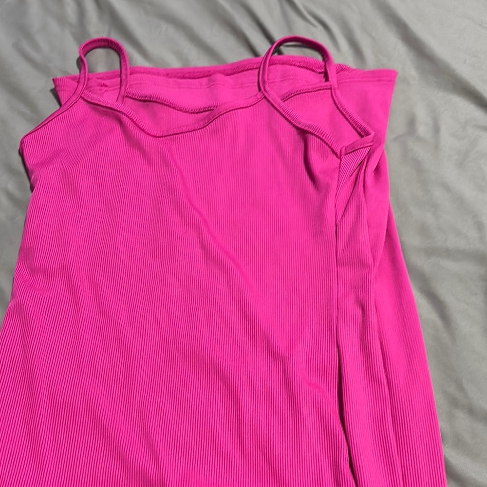 SHEIN Pink Ribbed Dress